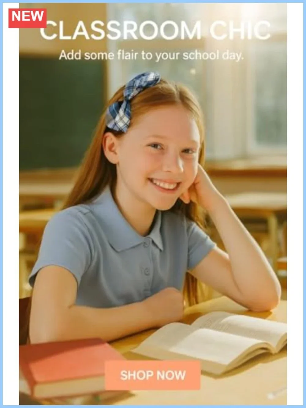 Plaid Bow Headband - Handcrafted Cotton Blend School Hair Accessory